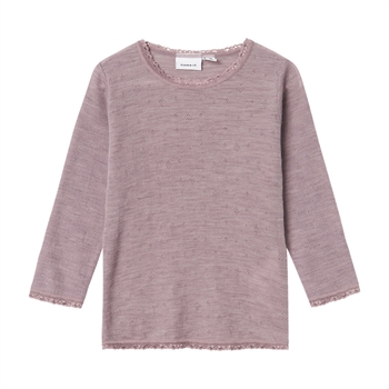 Name It - Nmfwang Wool Needle Ls Top Solid Noos - Purple Dove