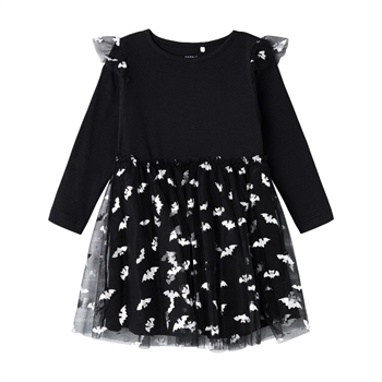 Name It - Nmfottoline Tulle Skirt Ls Dress - Black