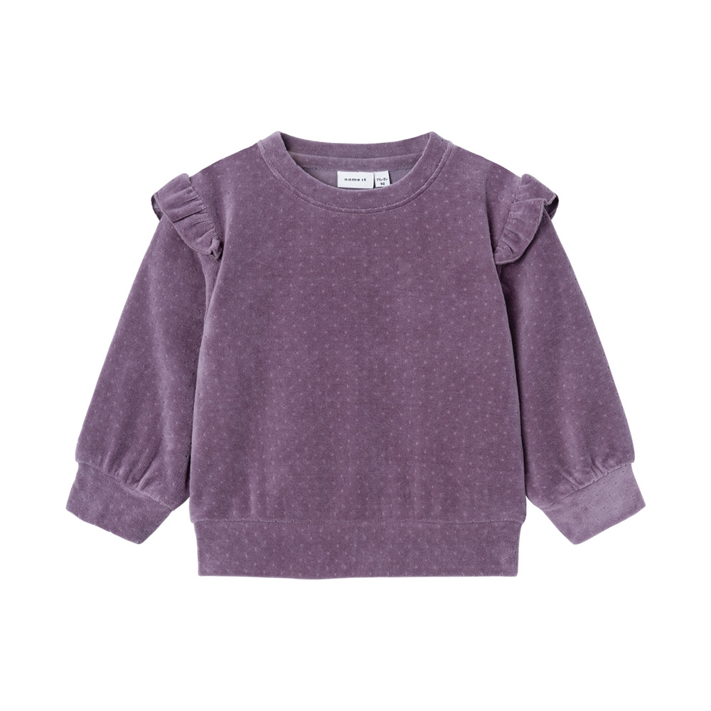 Name It - Nmfnew Nreg Ls Vel Top - Arctic Dusk str