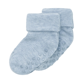 Minymo - Baby rib sock w. ABS (2-pack) - Winter Sky Melange