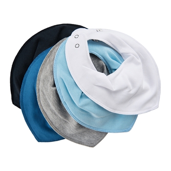 PIPPI Bandana hagesmække, Light Dusty Blue, 5-pak