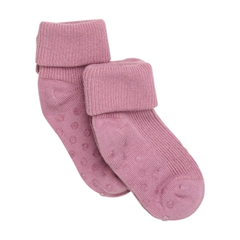 Minymo - Baby rib sock w. ABS (2-pack) - Orchid Haze